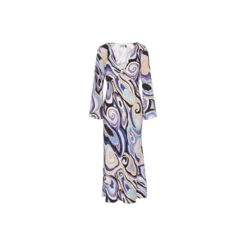 Rixo Vero Printed Belted Maxi Dress
