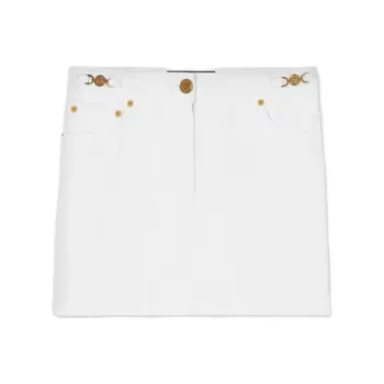 VERSACE Denim Short Skirts Women's White