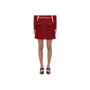 Self portrait Casual Short Skirts Women's Burgundy