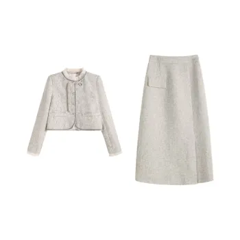 SUBEN Skirt Set Women's Light Gray