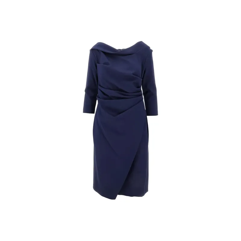 Talbot Runhof Asymmetrical Draped Dress-0