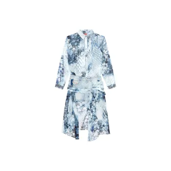 DIESEL Long Sleeved Dress Women's Light Blue