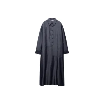 ZARA Long-Sleeved Dresses Women's Blue