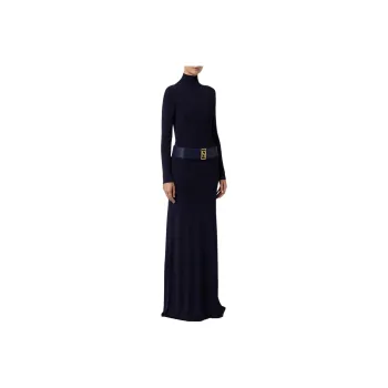 Elisabetta Franchi Long-Sleeved Dresses Women's Marine Blue
