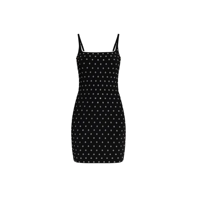 MICHAEL KORS Grommet-Embellished Stretch Viscose Blend Dress-0