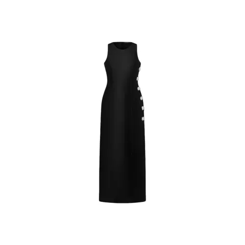 LOUIS VUITTON Jewel Button Mikado Fitted Dress