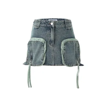 TURNTHETABLES Denim Short Skirts Women's Blue
