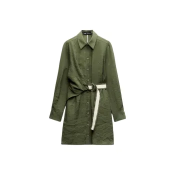 ZARA Long-Sleeved Dresses Women's Khaki