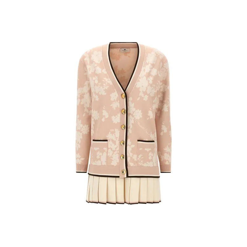 Elisabetta Franchi Floral Jacquard Cardigan Dress-0