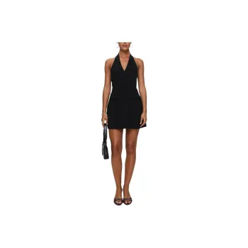 PRINCESS POLLY Emanuela Halter Mini Dress Slip Dresses Women's BLACK/Black