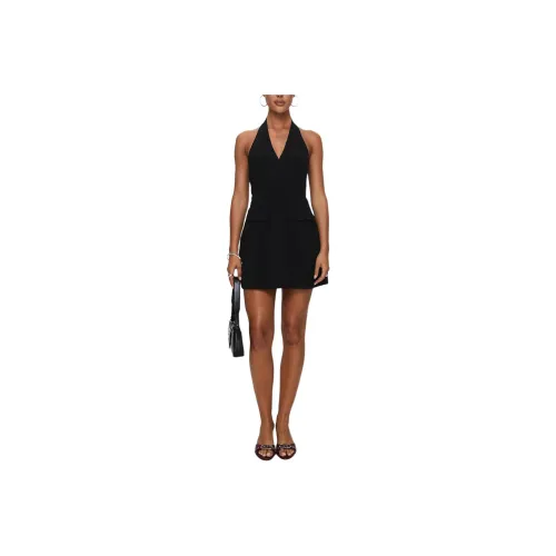 PRINCESS POLLY Emanuela Halter Mini Dress Slip Dresses Women's BLACK/Black
