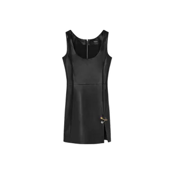 VERSACE Safety Pin Detailed Sleeveless Mini Dress