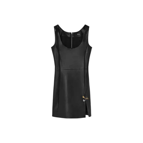 VERSACE Safety Pin Detailed Sleeveless Mini Dress