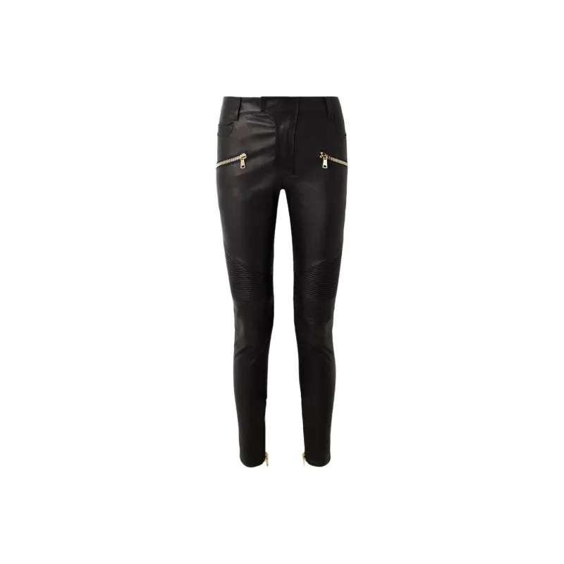 BALMAIN Leather Skinny Trousers-0