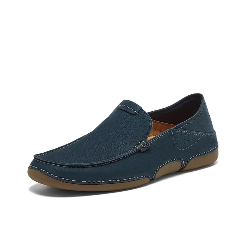 BATA Men's Casual Shoes Men Low Top Dark Blue, Yellow Brown-1
