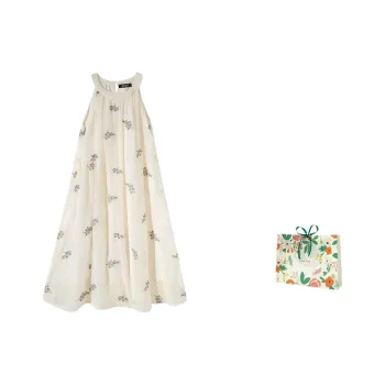 Oddgoods Sleeveless Dress Women's Apricot White