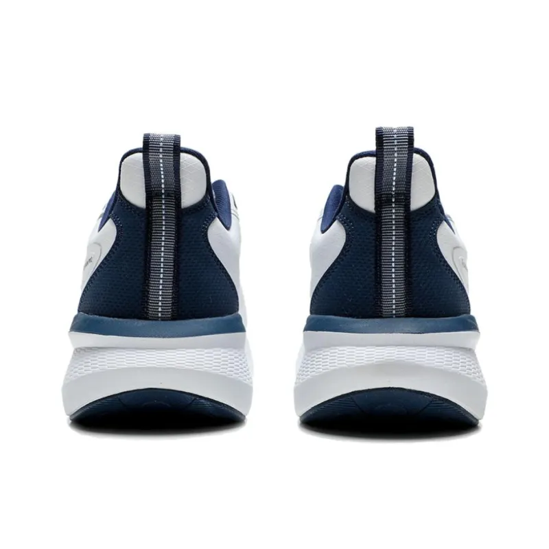 QIAODAN Anti Slip Wear Resistant Low Top Casual Running Shoes Men's White Blue-4