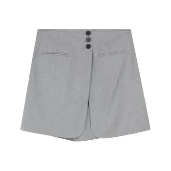 3COLOUR Casual Short Skirts Women's Gray