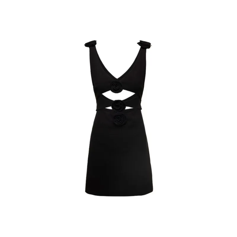 Magda Butrym Floral Appliqué Cut Out Sleeveless Mini Dress-0