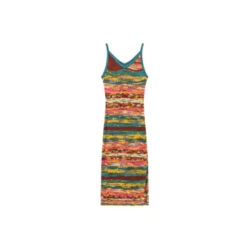 CHUU Slip Dresses Women's Rainbow Stripe