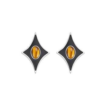MACE MAVA Tiger's Eye Stone Stud Earrings Unisex