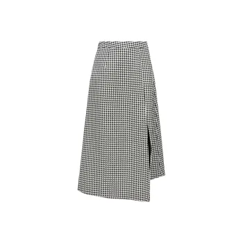 ONLY Casual Long Skirts Women's Black White Houndstooth BLACK WHITE HOUNDTOOTH