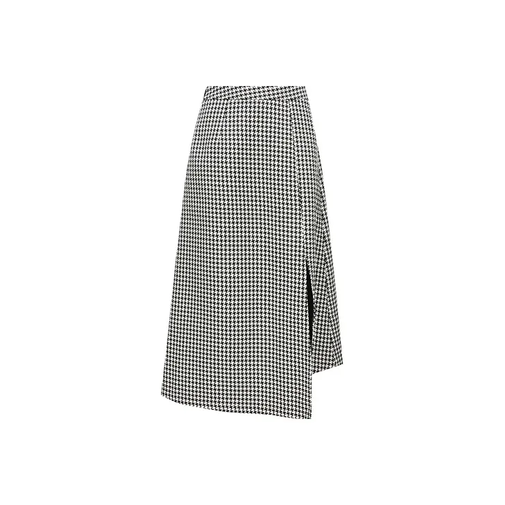 ONLY Casual Long Skirts Women's Black White Houndstooth BLACK WHITE HOUNDTOOTH-0