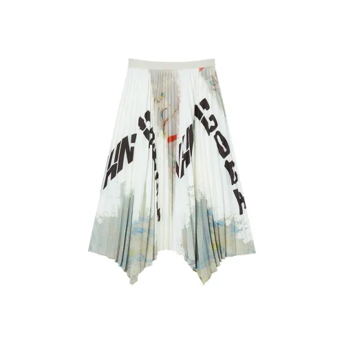 DIALOGUE Casual Long Skirts Women's Blended Yellow Multicolor