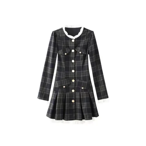 Lookinto Long Sleeved Dresses Women's Blue