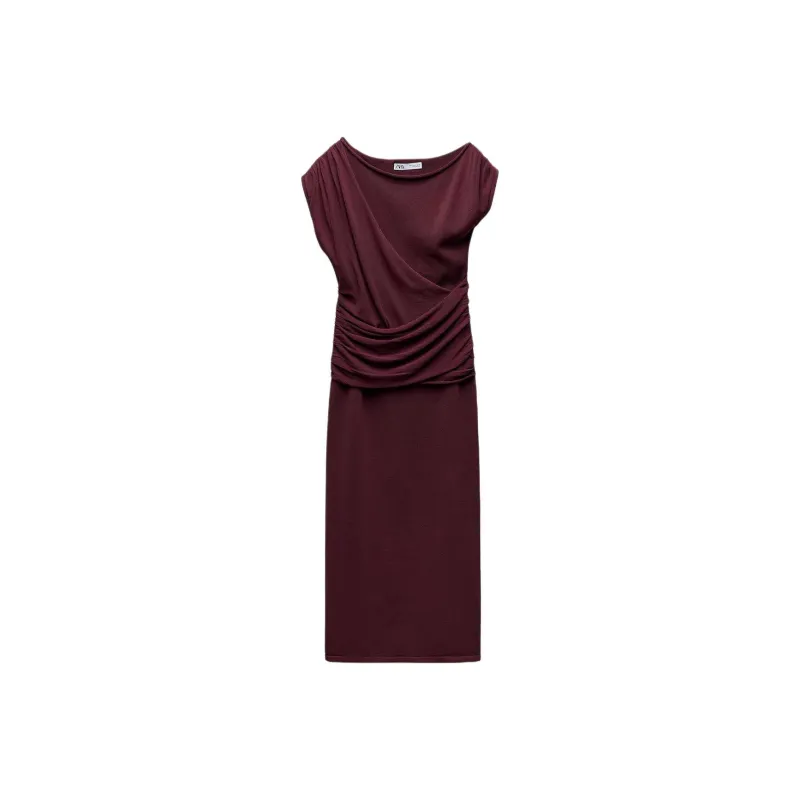 ZARA Sleeveless Dress Women's Bright Red-0