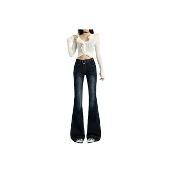 YINLEI Jeans Women's Vintage Blue Gray