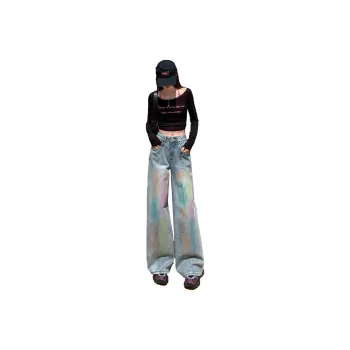 FHMY Jeans Women's Rainbow Blue