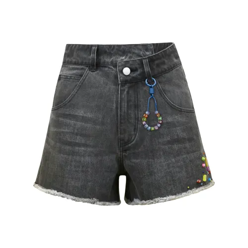 Valeria Obbaco Denim Shorts Women's Dark Gray