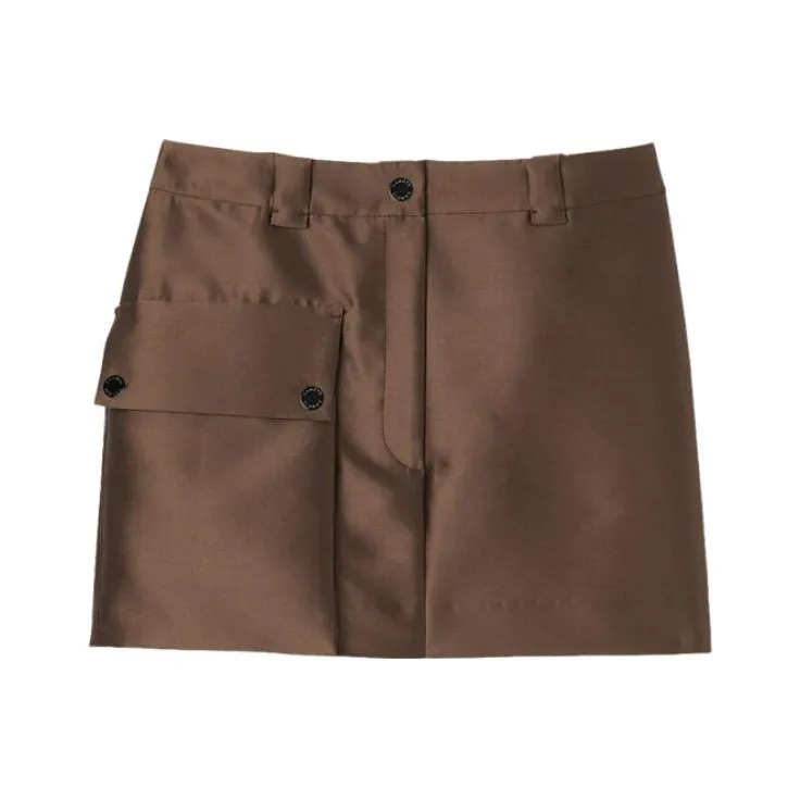 Sandro Casual Short Skirts Women's Brown Yellow-0