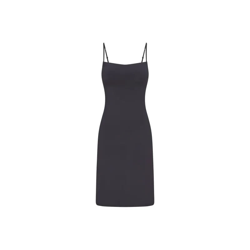 SKIMS SS25 SMOOTH LAYERS MIDI DRESS Slip Dresses Women's GRAPHITE/GRAPHITE-0