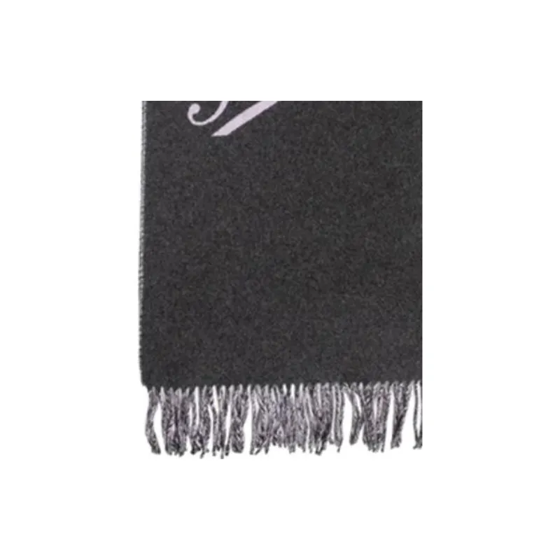 GUCCI Wool Knit Scarves Unisex Gray-1