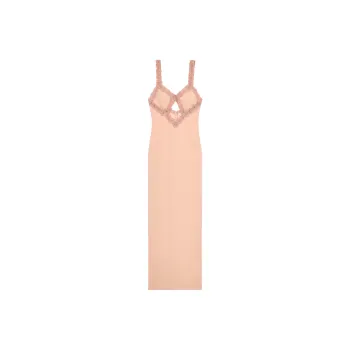 Blumarine Lace Trim Cut Out Detailed Maxi Dress