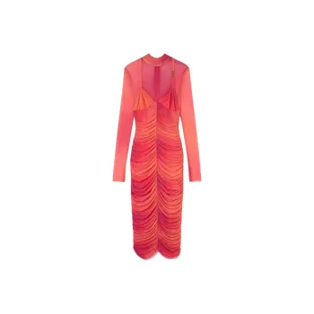 VERSACE JEANS COUTURE Logo plaque Ruched Dress