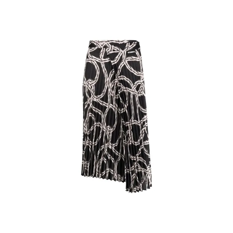 Vetements Casual Long Skirts Women's Black-0