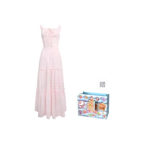 QUIET ANGEL Sleeveless Dress Women's Pink Polka Dot