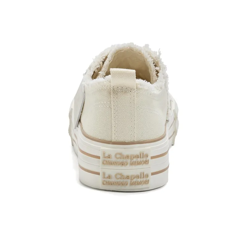La Chapelle Abrasion Resistant Low Top Canvas Shoes Women's Beige Brown-4