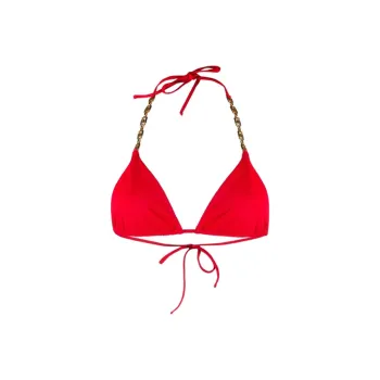 VERSACE Greca Chain Bikini Top 'Red'