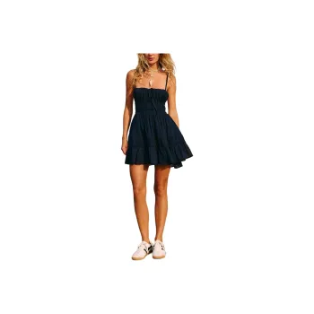 FREE PEOPLE Taking Sides Mini Slip Dresses Women's Navy Blazer