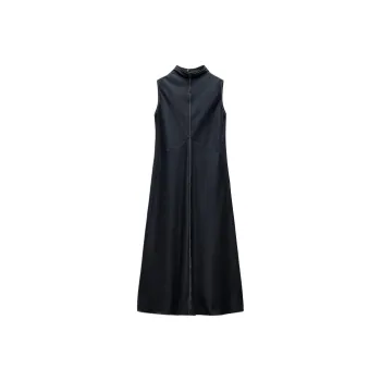 ZARA ZW Series Sleeveless Dress Women's Sea Blue