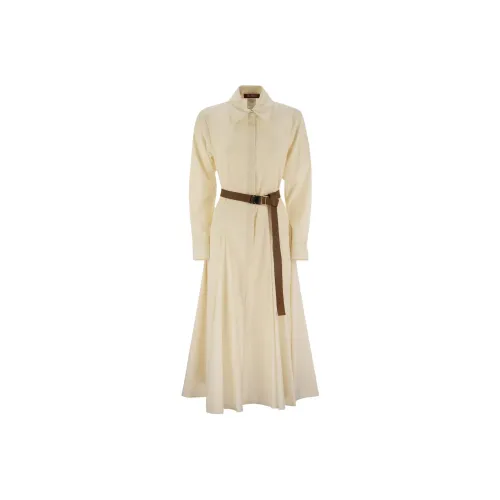 MaxMara Studio Long Sleeved Dress Women's Beige