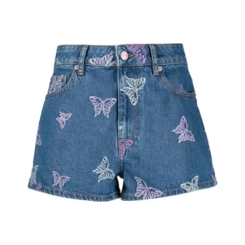 GANNI Butterfly Denim Shorts 'Denim'
