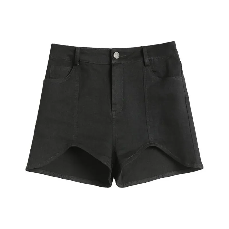 A head of Agua Denim Shorts Women's Black-0