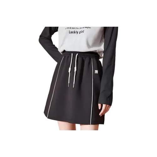 Tonlion Casual Short Skirts Women's Black