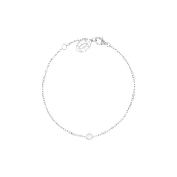 CARTIER D'Amour Collection 18K White Gold, Single Diamond Necklaces Unisex