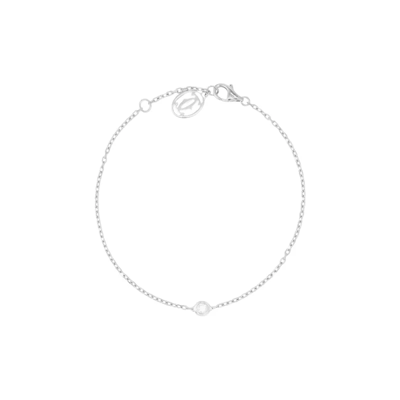 CARTIER D'Amour Collection 18K White Gold, Single Diamond Necklaces Unisex-0